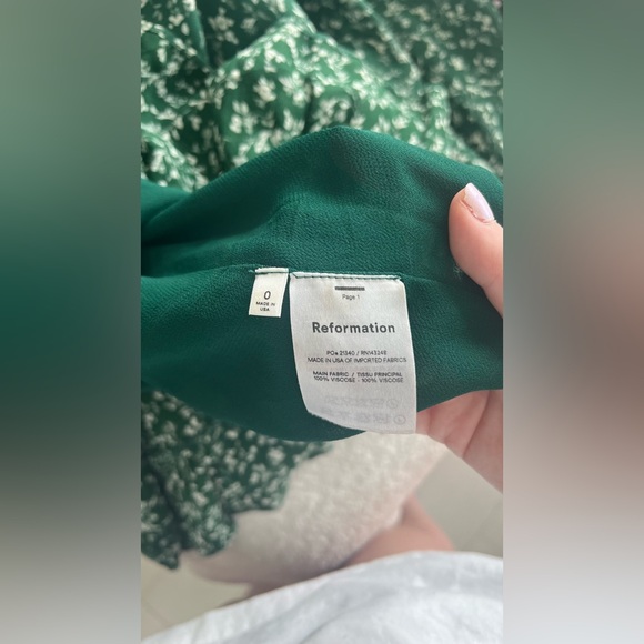 Reformation Cammi Floral Dress in Parsley - Picture 8 of 8